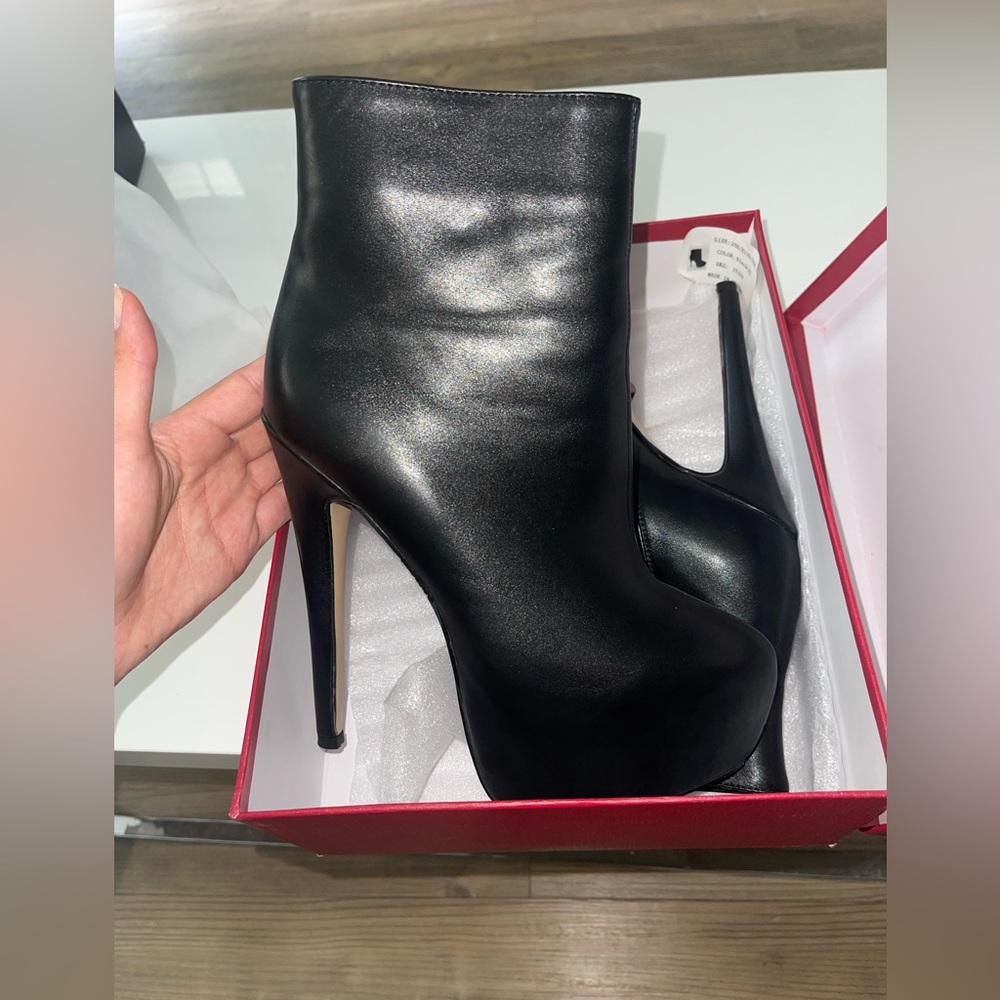 Black tall heel  booties